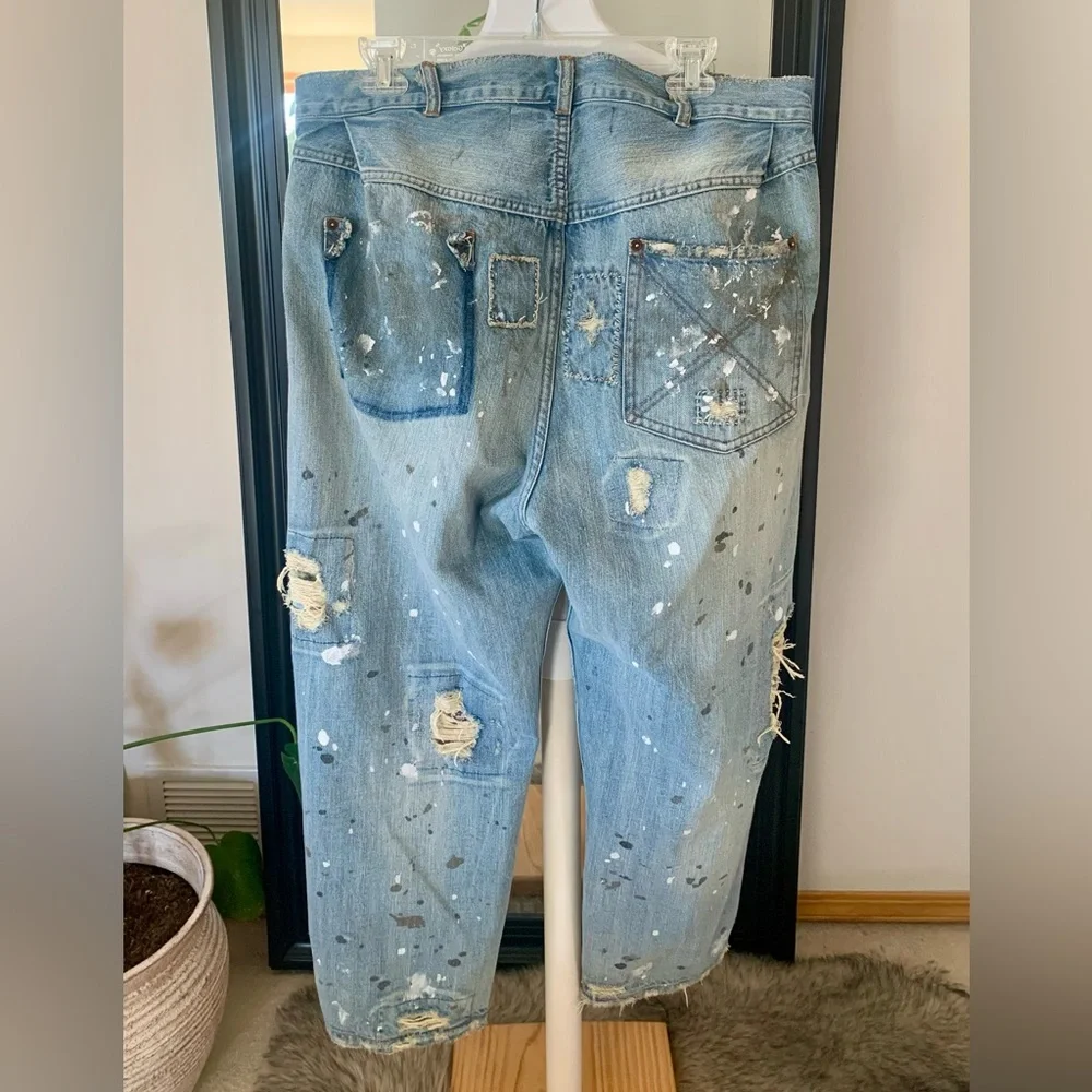 MAGNOLIA PEARL Calico Miner Distressed Denim Trouser Jeans - Picture 3 of 8